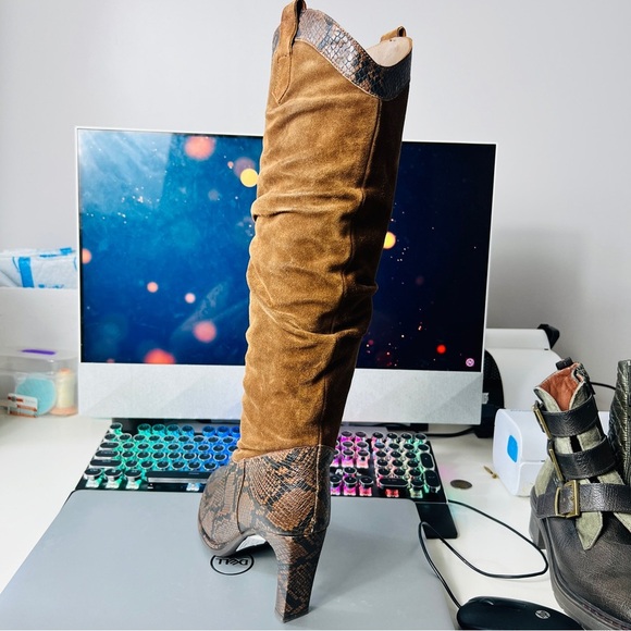 Wonders Repite Marron Vemesis Camel Dream leather Knee length Boots women eu 37 - Picture 4 of 14